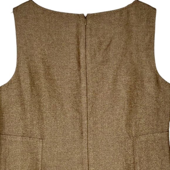 Talbots Bronze Metallic V-Neck Sleeveless Sheath - 12 - Picture 6 of 10